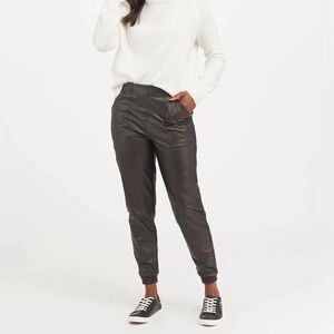 SPANX 20283R Black Leather Like Joggers